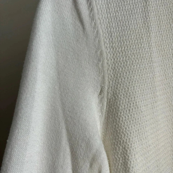 Talbots Small Off White V Neck Cotton Lightweight Sweater - Picture 4 of 6